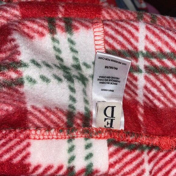 ED Ellen DeGeneres Red Plaid Fleece Sleepwear Pajama Pants Women's Size Medium - Picture 5 of 6
